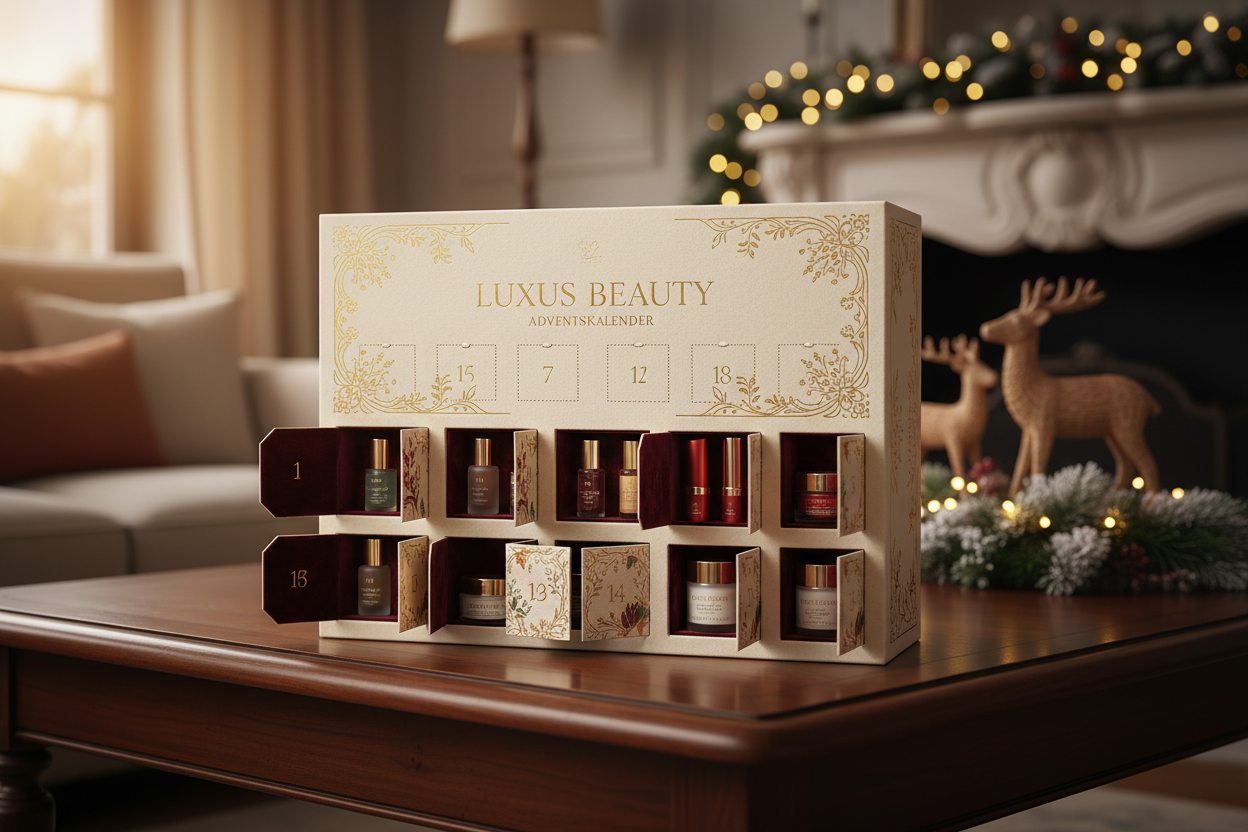 Luxus Beauty Adventskalender mit hochwertigen Hautpflegeprodukten als festliche Geschenkidee für Beauty-Liebhaber